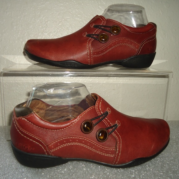 Taos Shoes Women's Double Take Loafers Maroon Leather Flats Casual Slip On - Picture 1 of 11